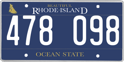 RI license plate 478098