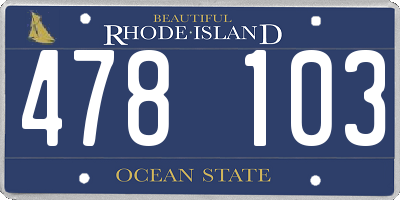 RI license plate 478103