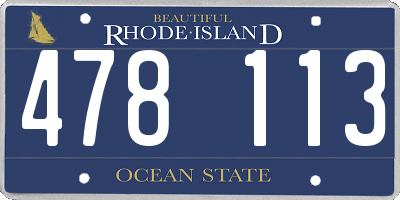 RI license plate 478113