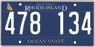 RI license plate 478134
