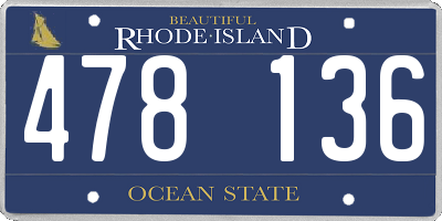 RI license plate 478136