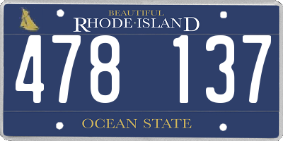 RI license plate 478137