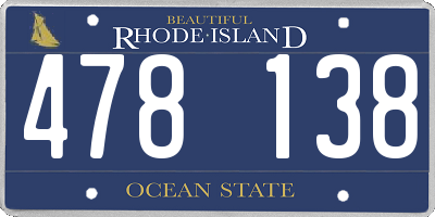 RI license plate 478138