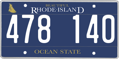 RI license plate 478140