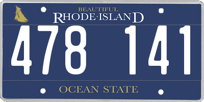 RI license plate 478141