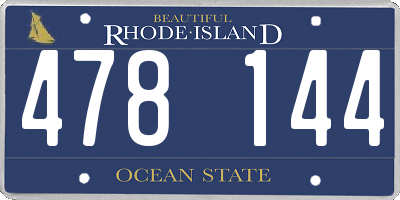 RI license plate 478144