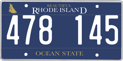 RI license plate 478145