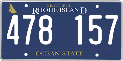 RI license plate 478157