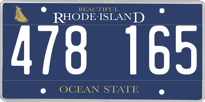 RI license plate 478165