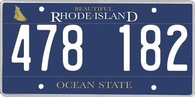 RI license plate 478182