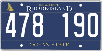 RI license plate 478190