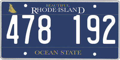 RI license plate 478192