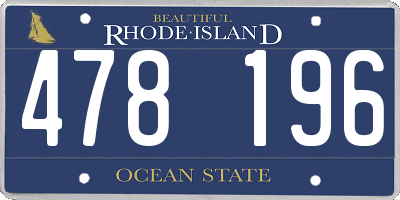 RI license plate 478196
