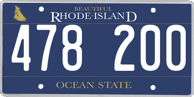 RI license plate 478200