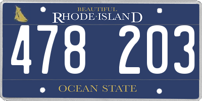RI license plate 478203