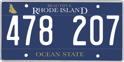 RI license plate 478207