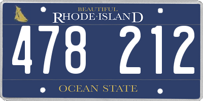 RI license plate 478212