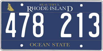 RI license plate 478213