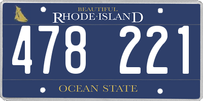 RI license plate 478221