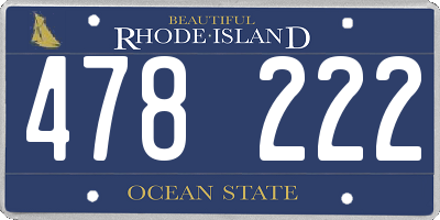 RI license plate 478222