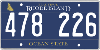 RI license plate 478226