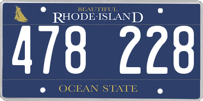 RI license plate 478228