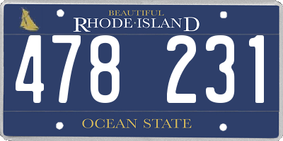 RI license plate 478231
