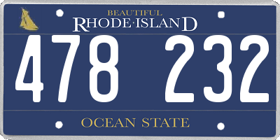 RI license plate 478232