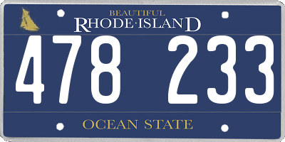 RI license plate 478233
