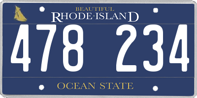 RI license plate 478234