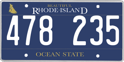 RI license plate 478235