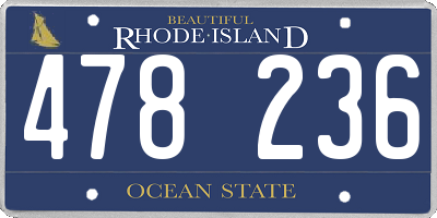 RI license plate 478236