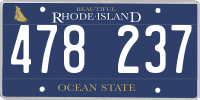 RI license plate 478237