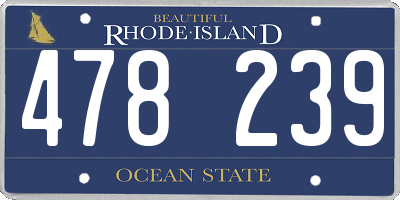 RI license plate 478239