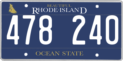 RI license plate 478240