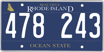 RI license plate 478243