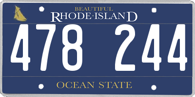RI license plate 478244