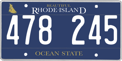 RI license plate 478245