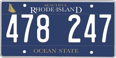 RI license plate 478247