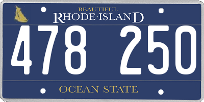 RI license plate 478250