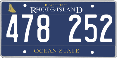 RI license plate 478252