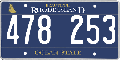 RI license plate 478253