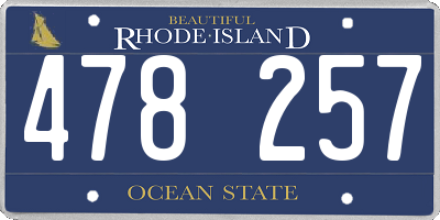 RI license plate 478257