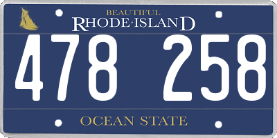 RI license plate 478258