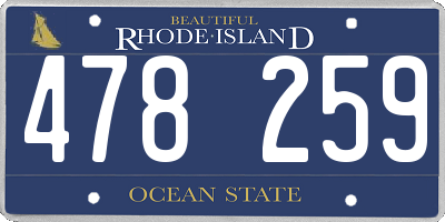 RI license plate 478259