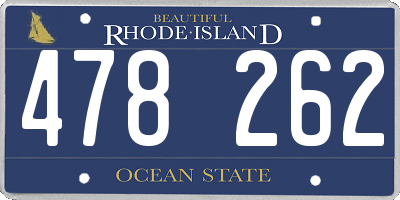 RI license plate 478262