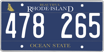 RI license plate 478265