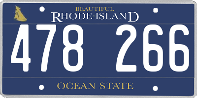 RI license plate 478266