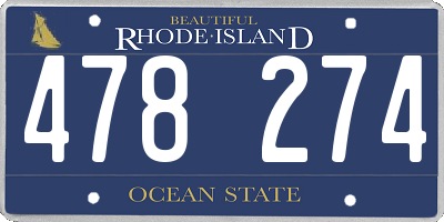 RI license plate 478274