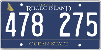RI license plate 478275